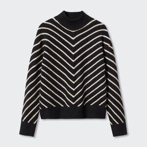 NWT Mango Mock Neck Striped Sweater